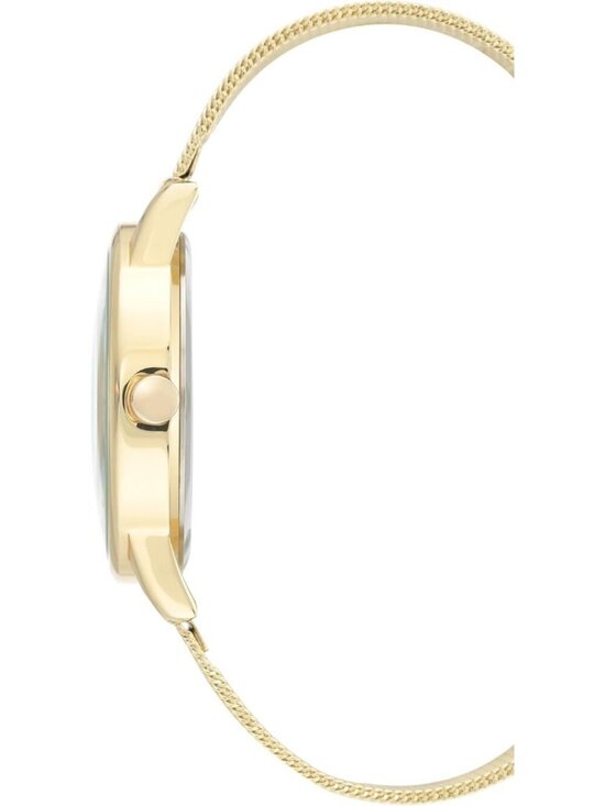 Nine West Women\'s All Gold Analog Quartz Floral Dial Mesh Round Bracelet Watch main image 5
